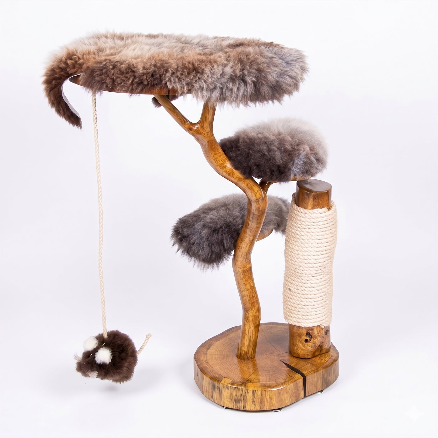 Oak Cat Tree with Resin River Base by Sophisticated Scratch, view 2