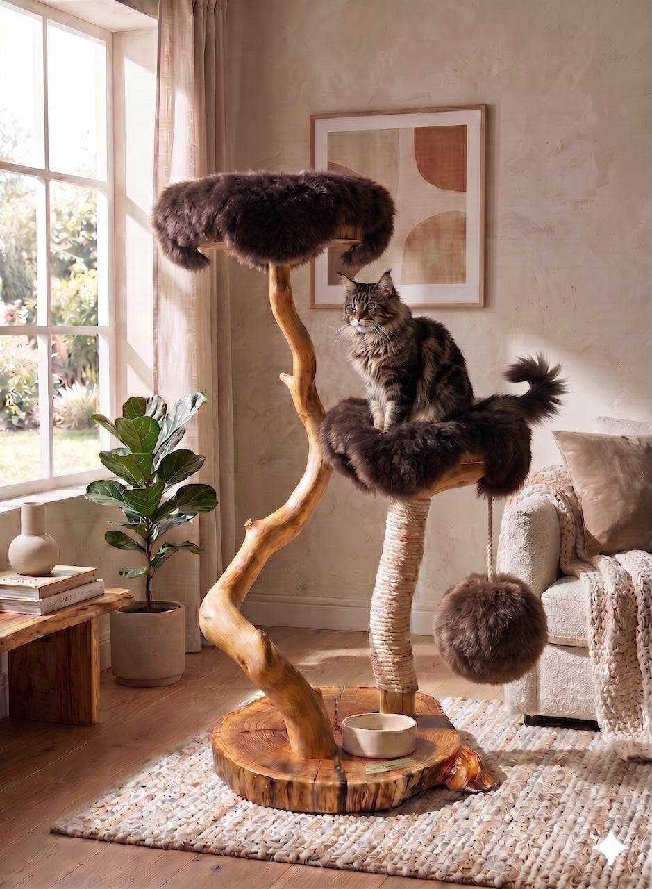Solid Devon Oak Cat Tree, T2826 by Sophisticated Scratch