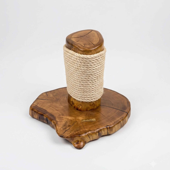 English Oak and Sisal Rope Cat Scratcher