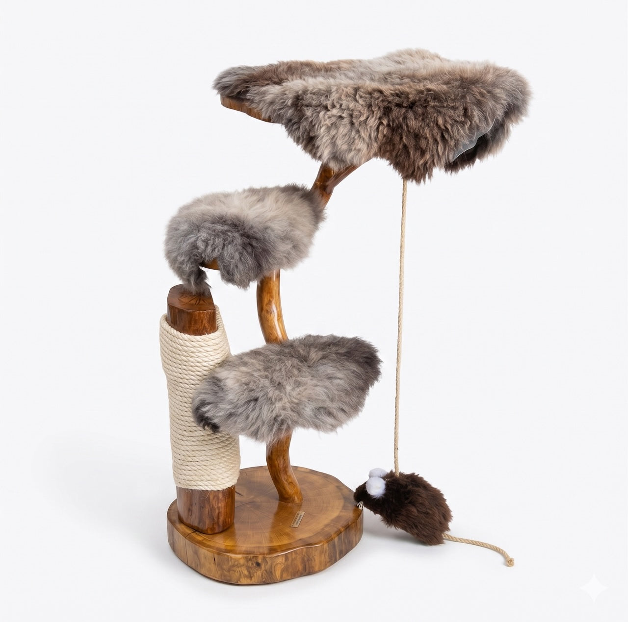 Oak Cat Tree with Resin River Base by Sophisticated Scratch, view 5