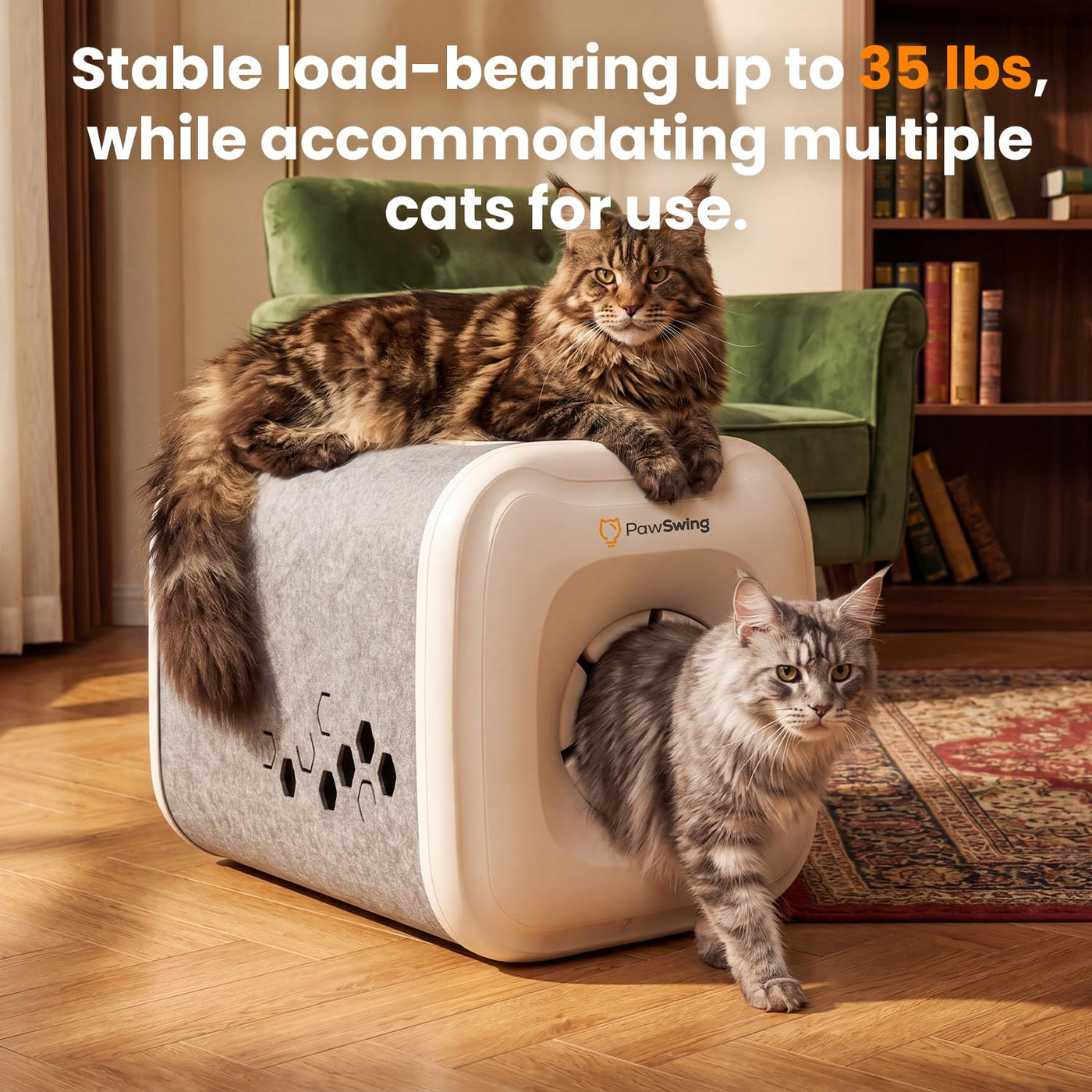Cat self groomer box with 360 degree silicone brushes and a fur collection chamber