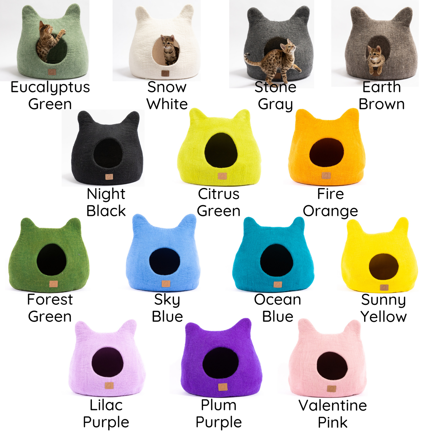 Felted Wool Cat Cave, Ears, a felted wool cat cave bed by Fuzzy Cove