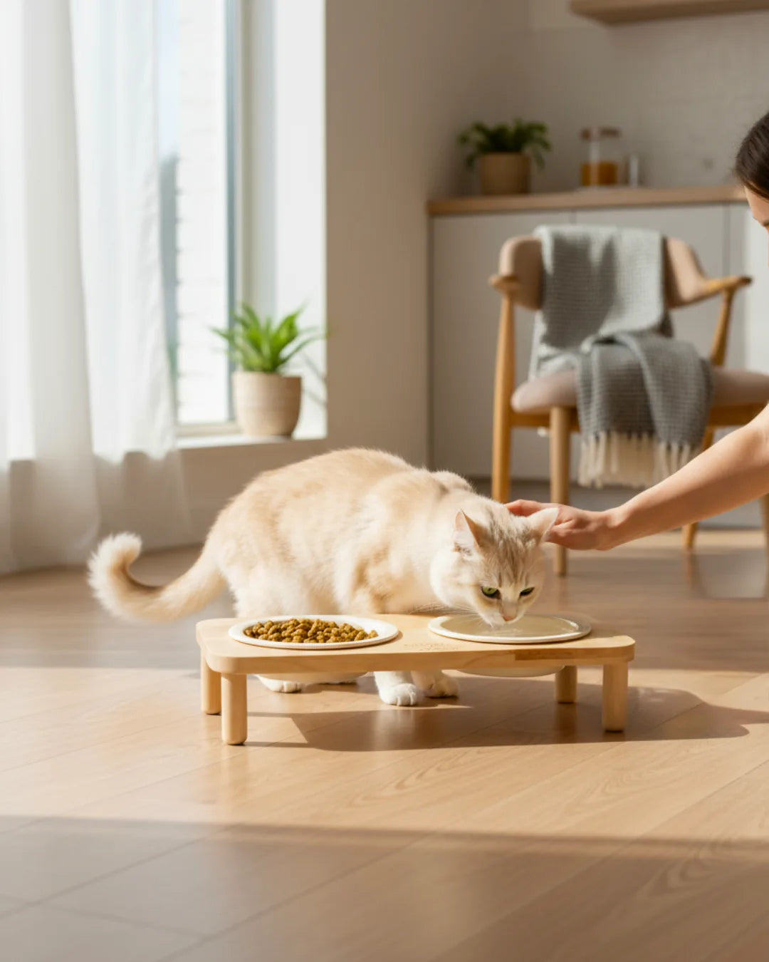 Cala Blanca Ceramic Cat Feeder, view 5