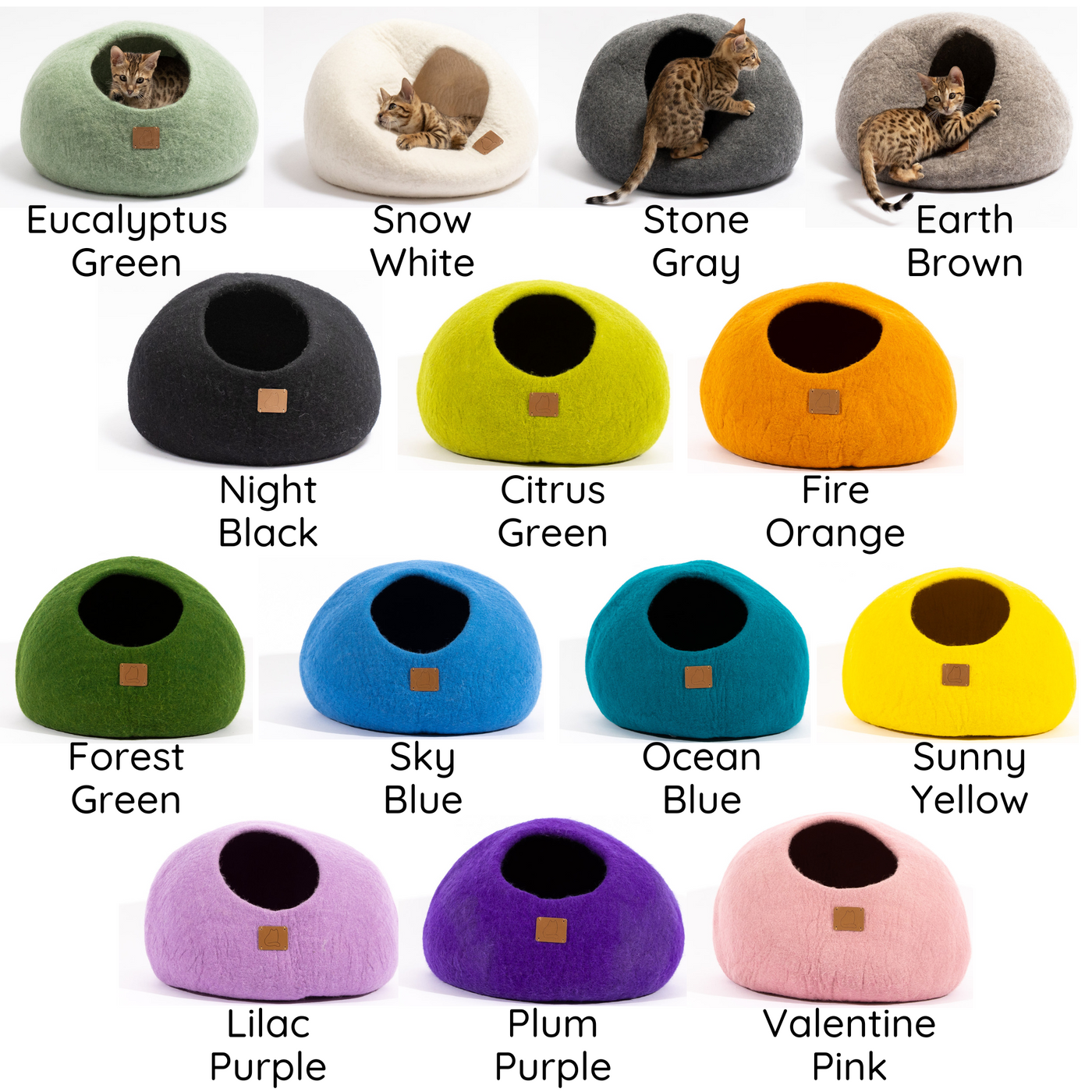 Felted Wool Cat Cave, Round, a felted wool cat cave bed by Fuzzy Cove
