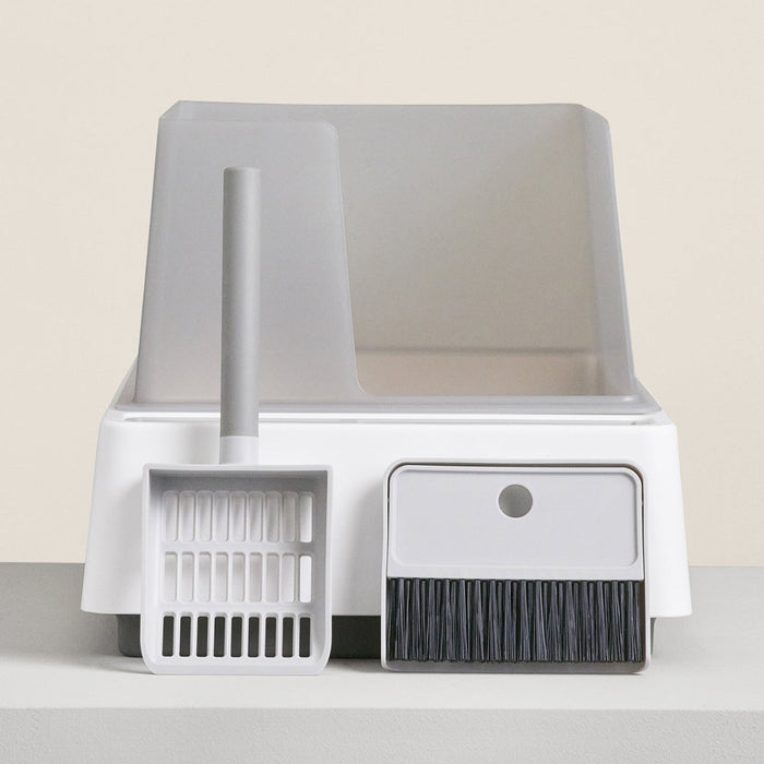 Cove modern cat litter box with built-in scoop