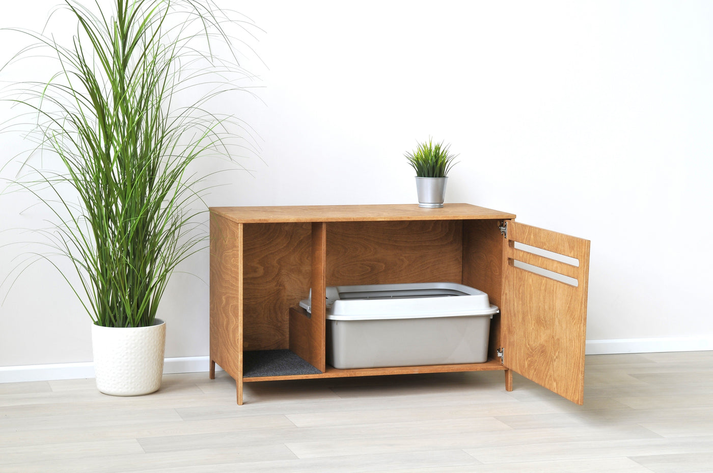 H Sliding Door Cat Litter Cabinet by Kokaa, view 2