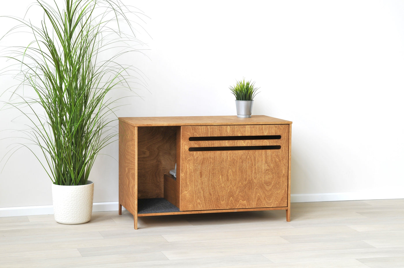 H Sliding Door Cat Litter Cabinet by Kokaa