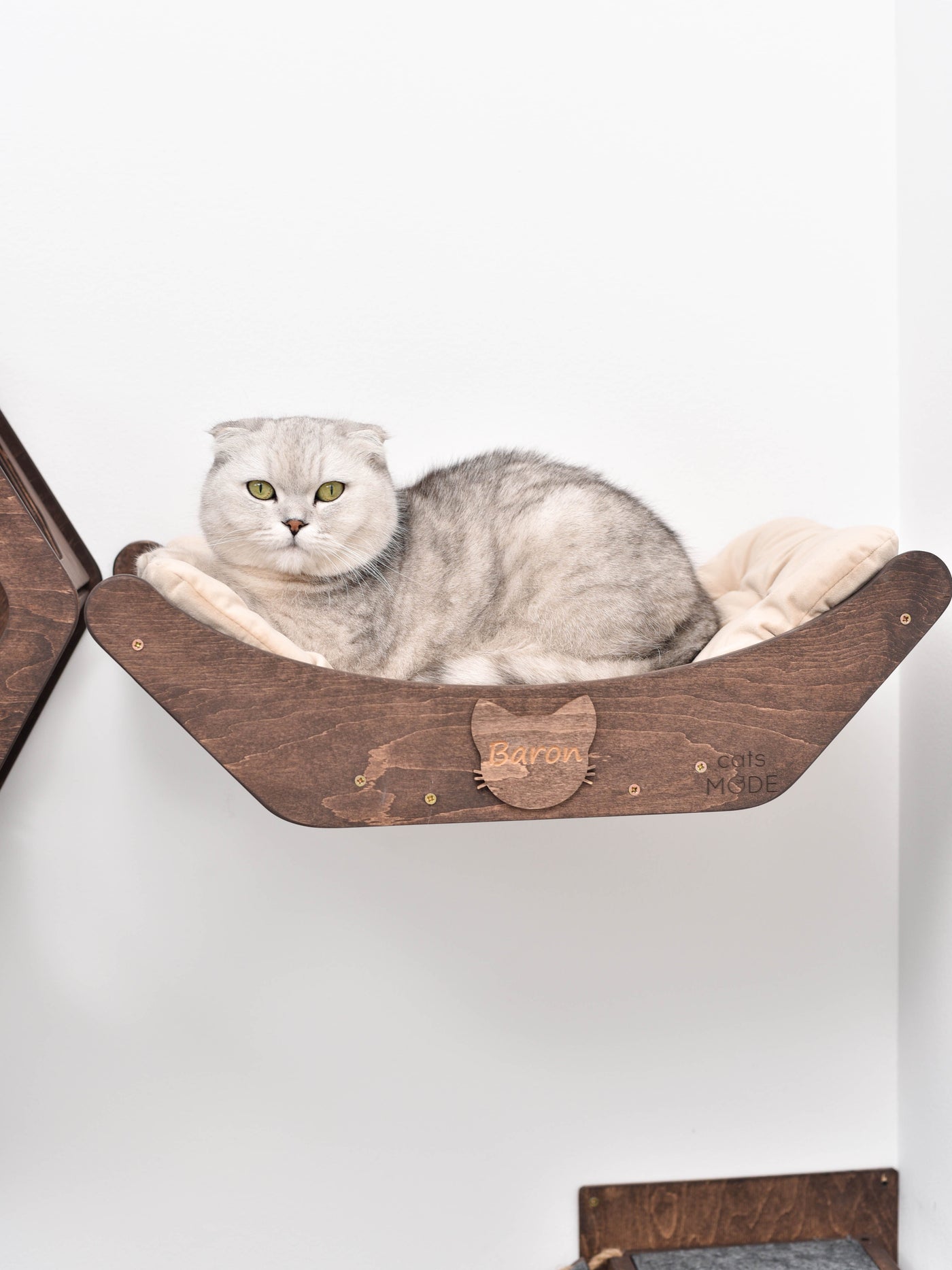 Wall Hexagon Cat House Set 3 Felt + Basket for Cats