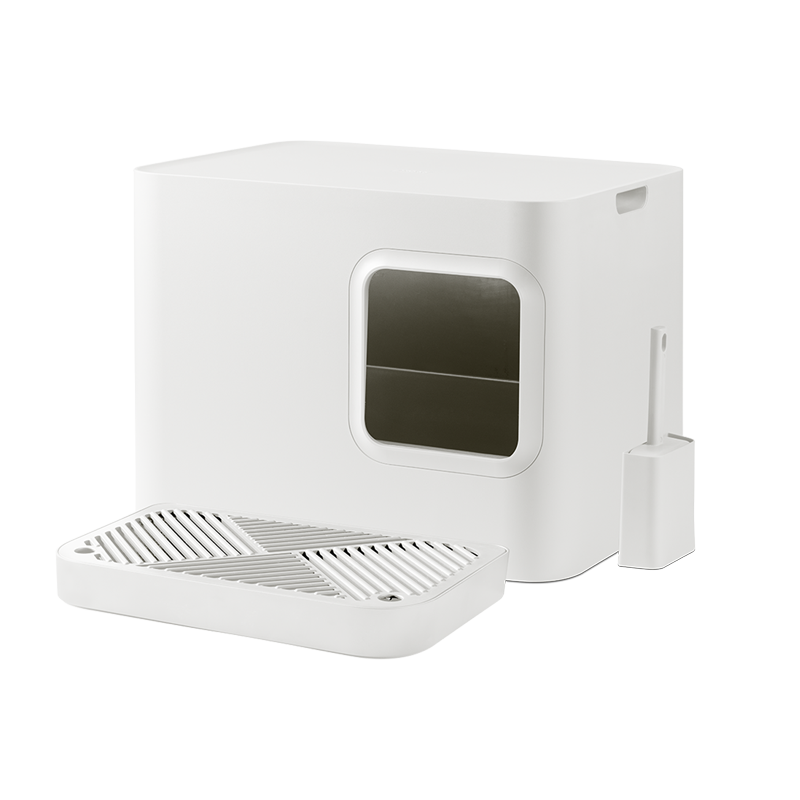 Dome Enclosed Litter Box in White