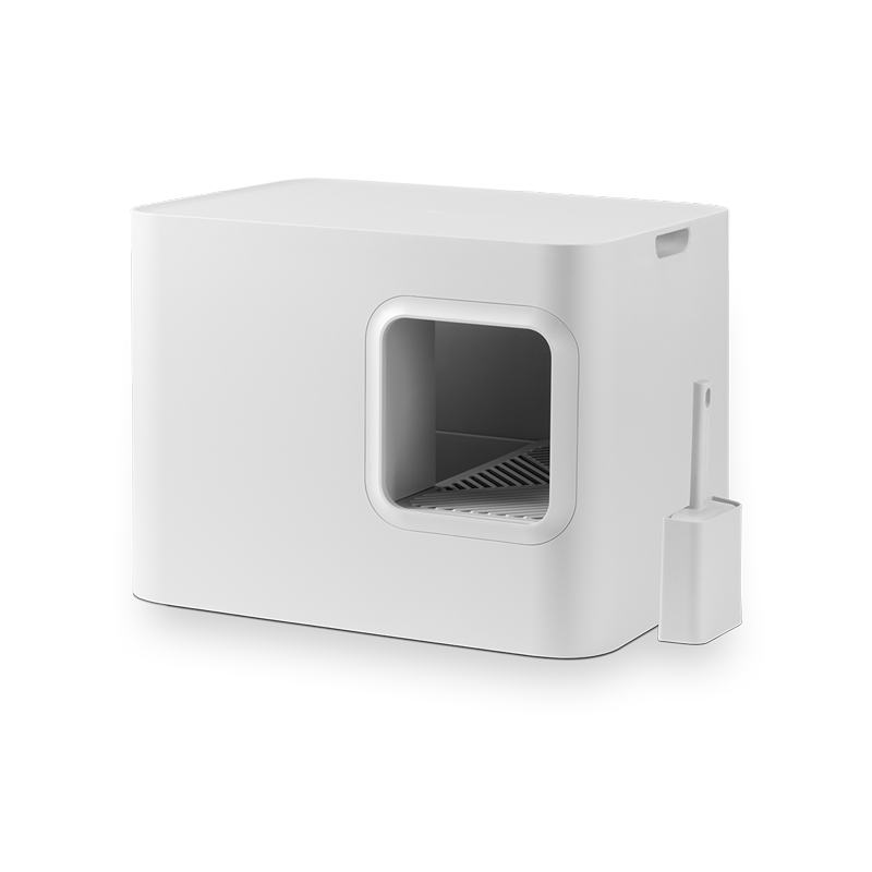 Dome Enclosed Litter Box in White