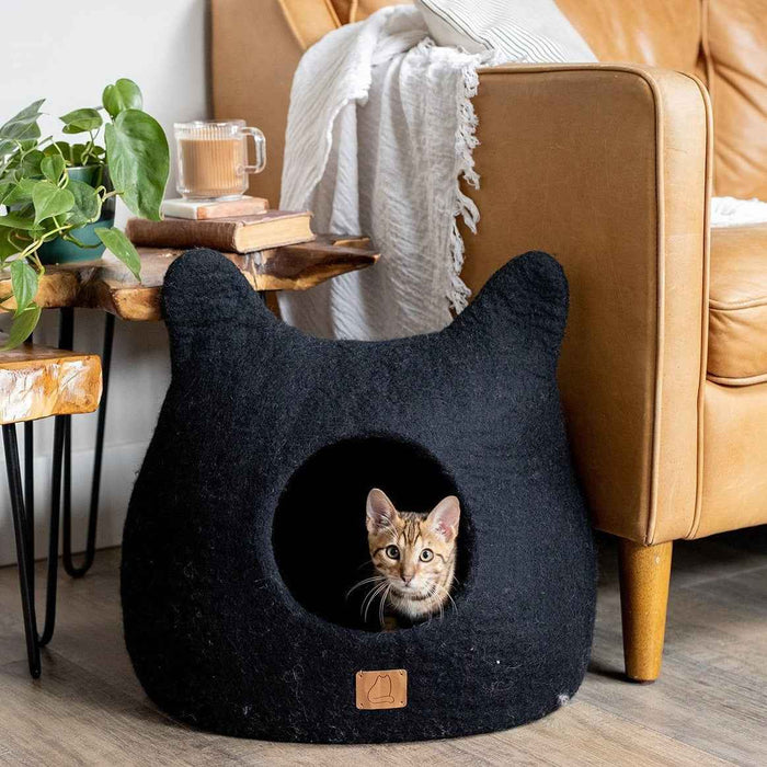 Felted Wool Cat Cave, Ears