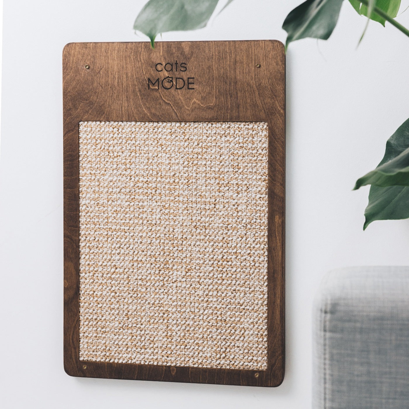 Cat Wall Scratcher Dark Walnut