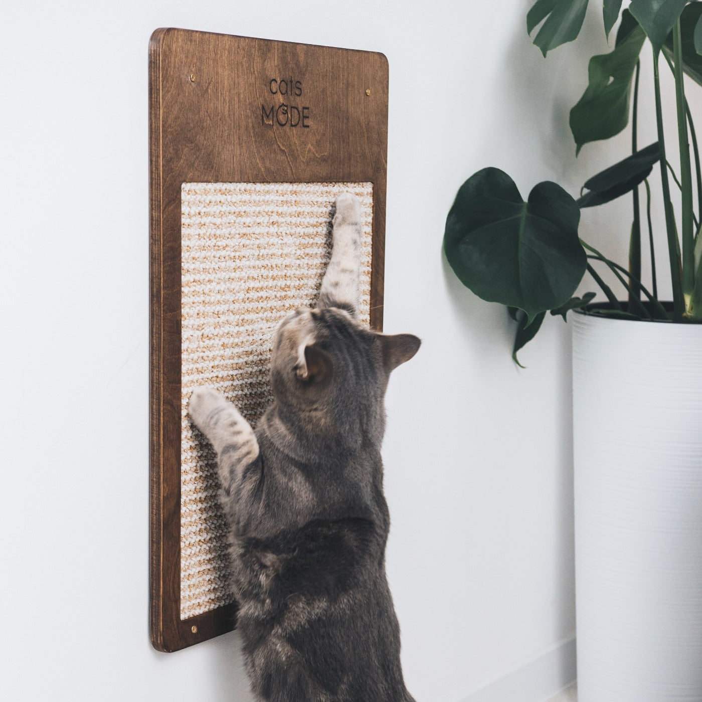 Cat Wall Scratcher Dark Walnut