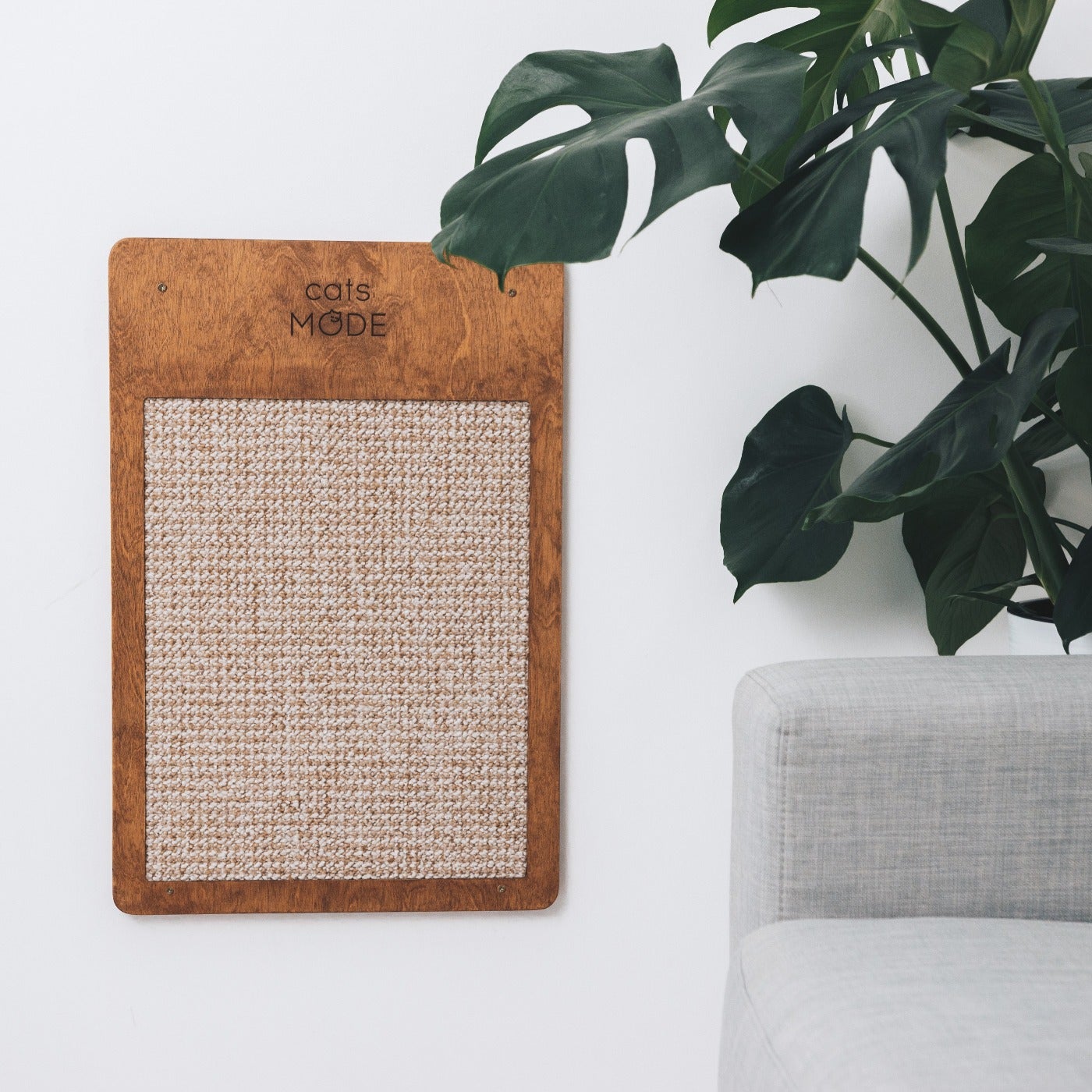 Cat Wall Scratcher Dark Walnut