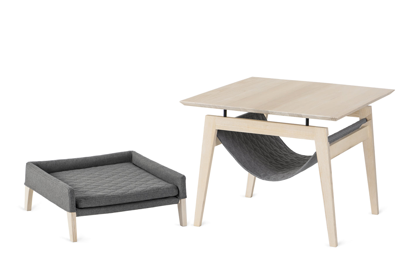 Kikko Table and Lulu Bed Set in Anthracite