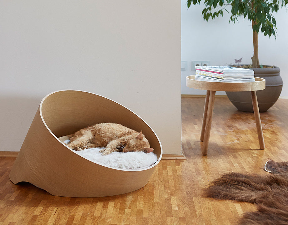 Covo Cat Basket, Oak/Sand