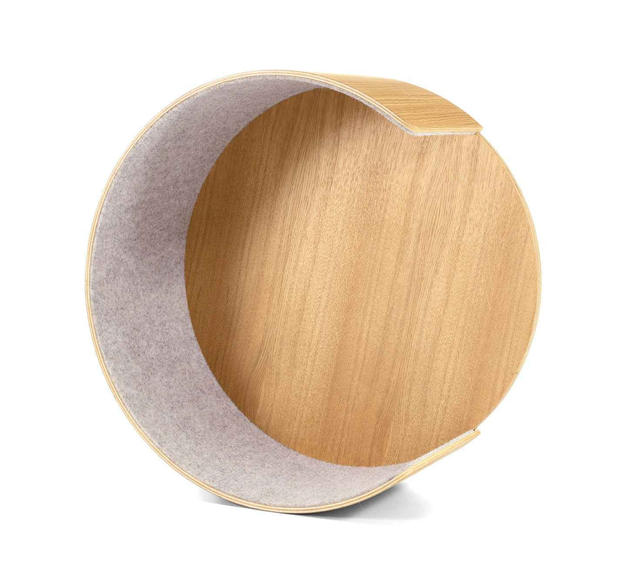 Official MiaCara Alto Nest oak-framed wall-mounted cat perch with beige felt