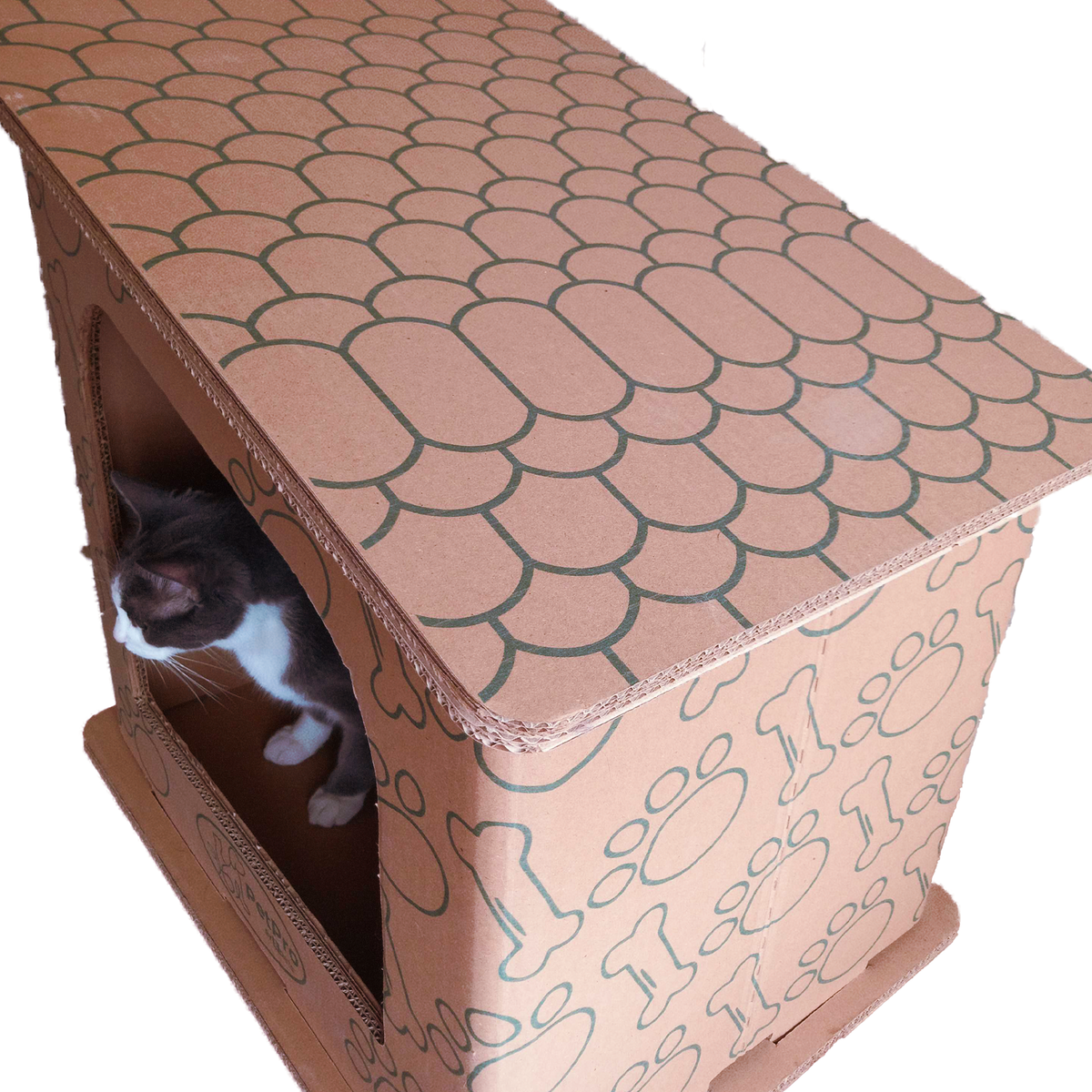 Modern Double-Layer Cardboard Cat House by Designer Pet, view 2