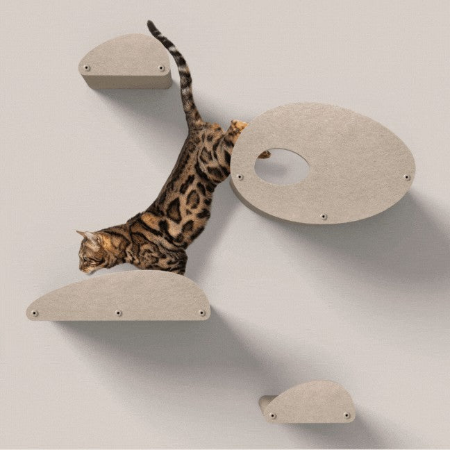 Set of 4 Cat Climbers with Facades, Oatmeal, Pryde Pets