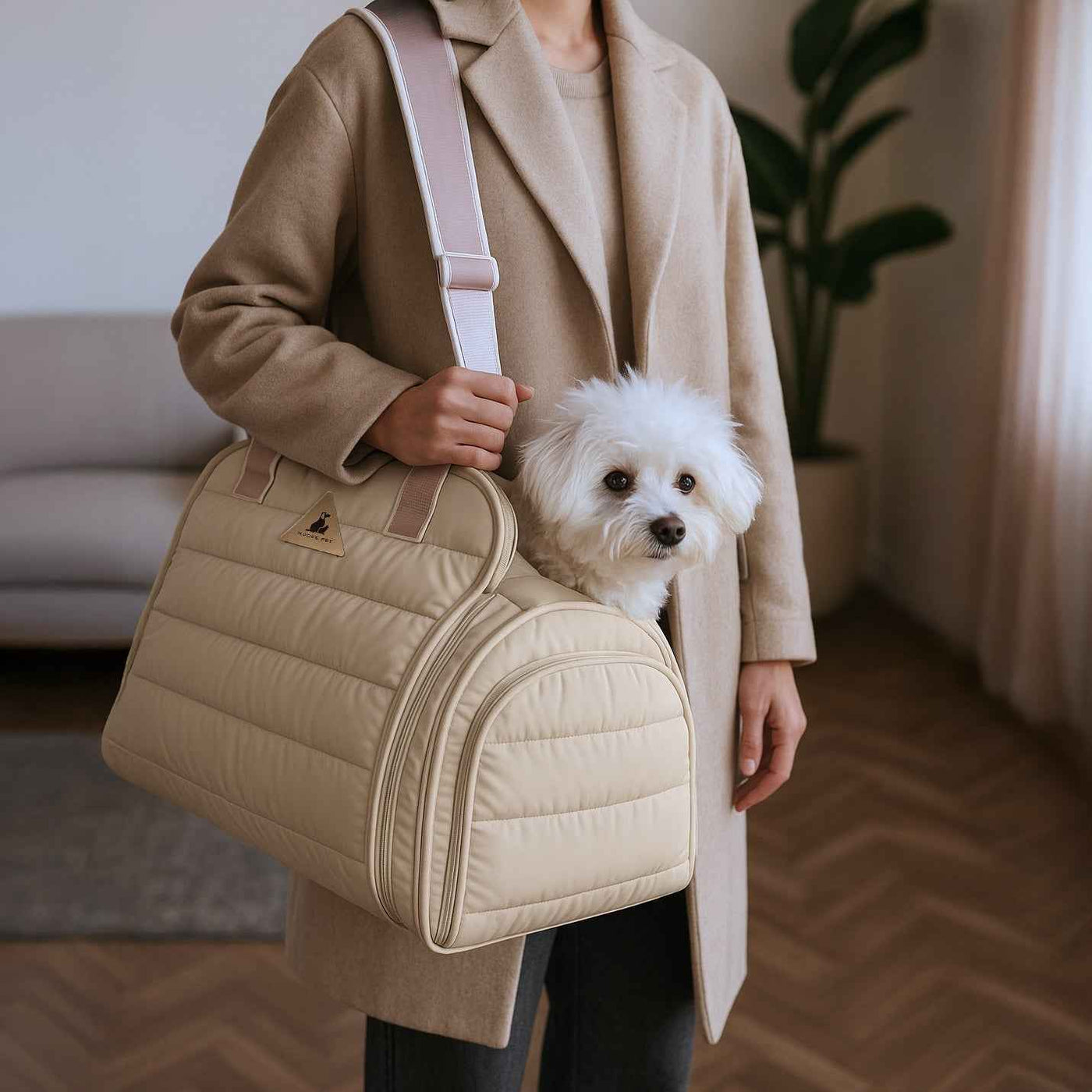 Nooee Oliver quilted cat carrier travel bag