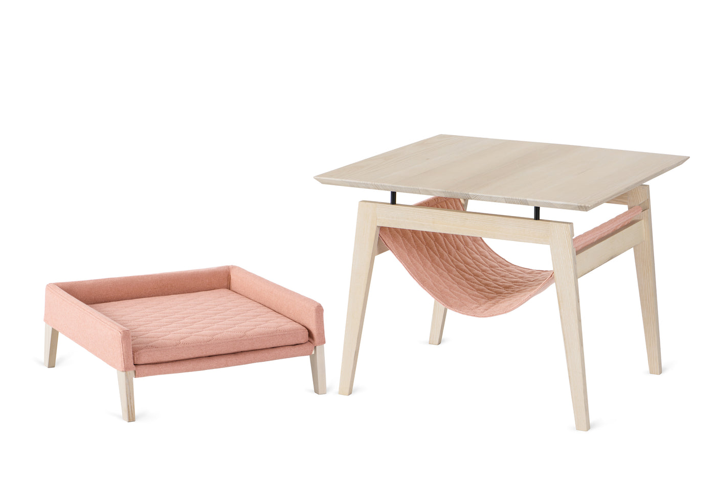 Kikko Table and Lulu Bed Set in Raspberry