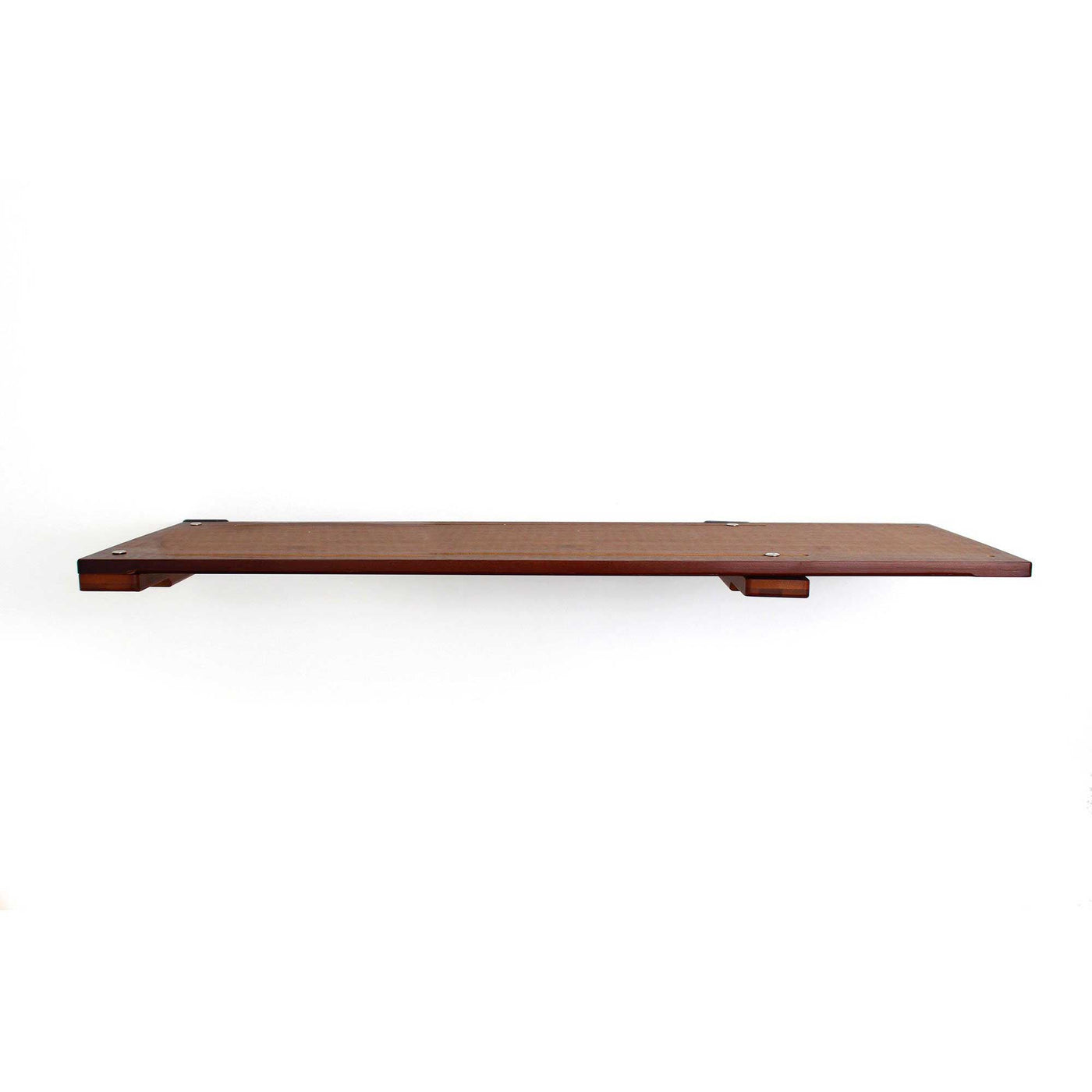Wall mounted solid bamboo cat shelf with a soft faux fur pad on top