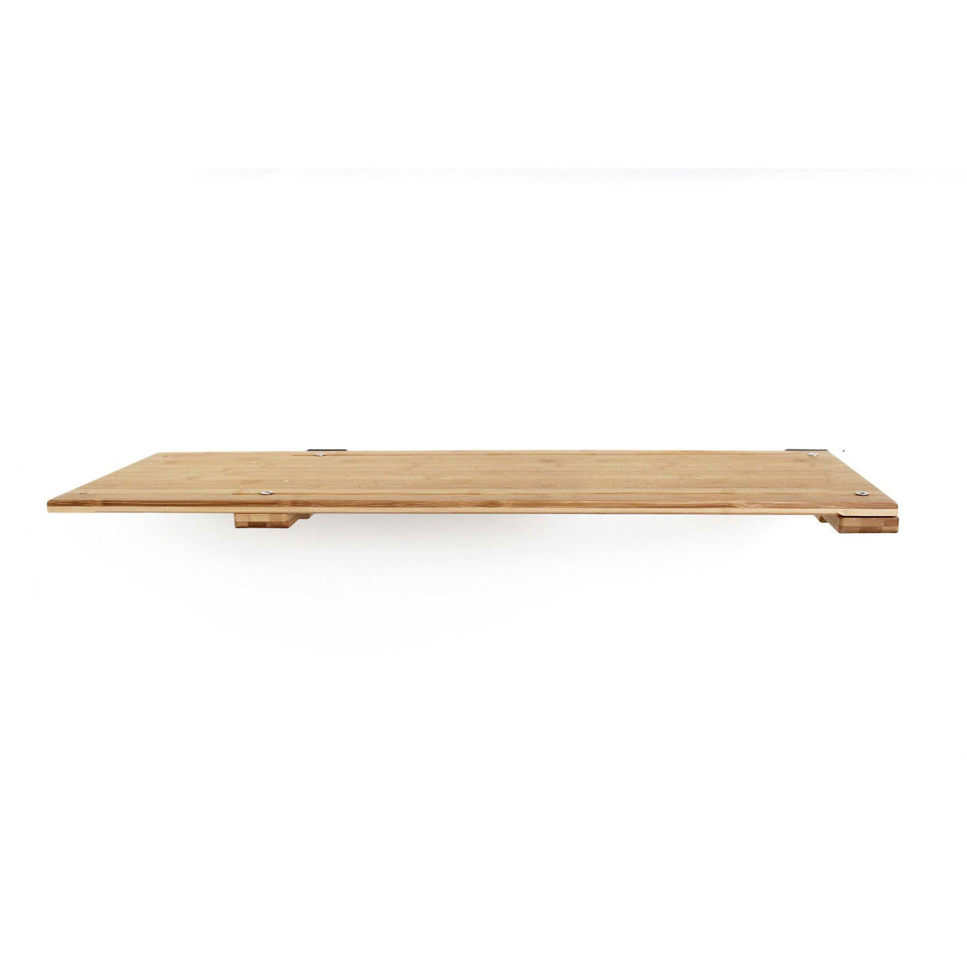 Wall mounted solid bamboo cat shelf with a soft faux fur pad on top
