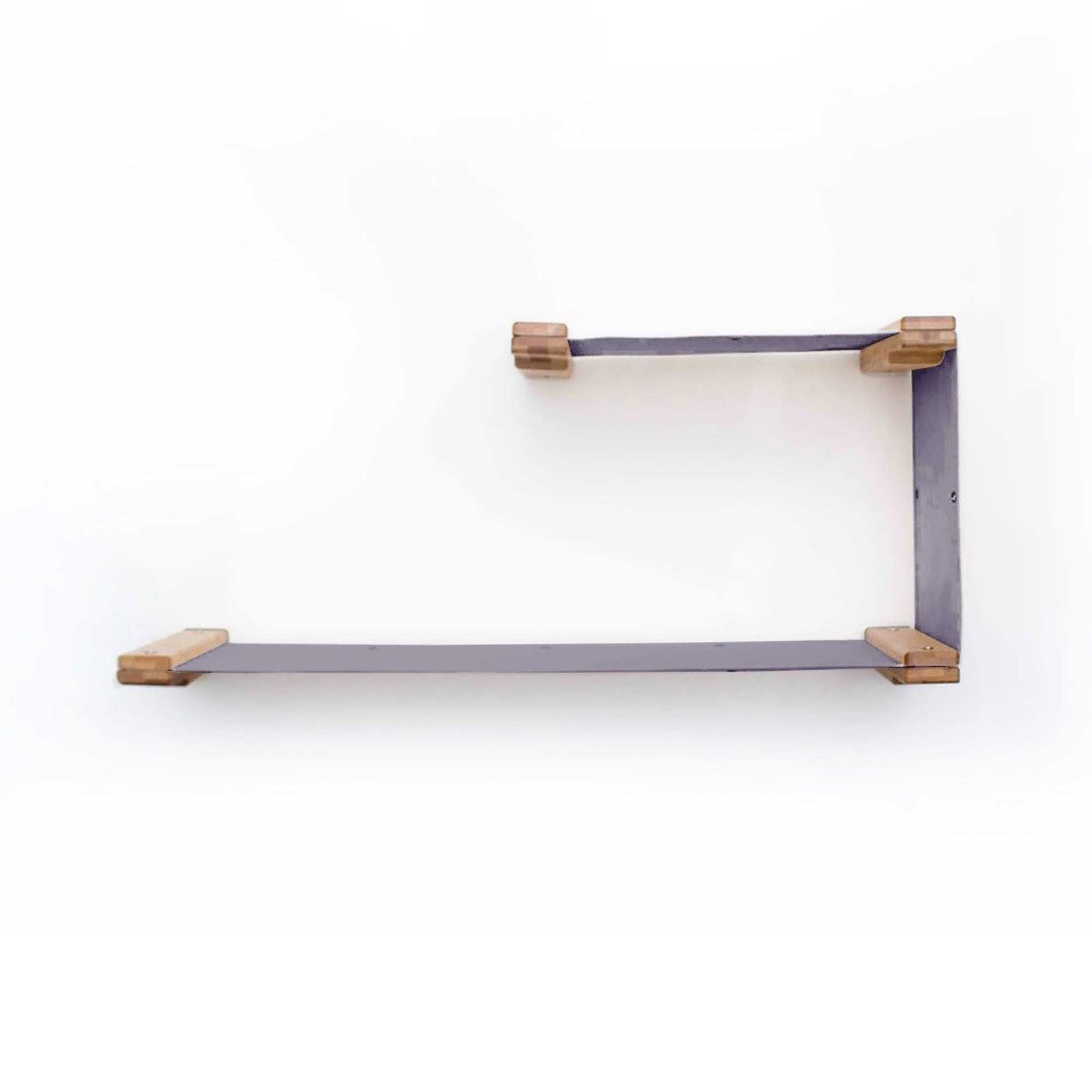 Wall mounted two-level cat hammock in canvas with a lower and upper bed and a fabric divider
