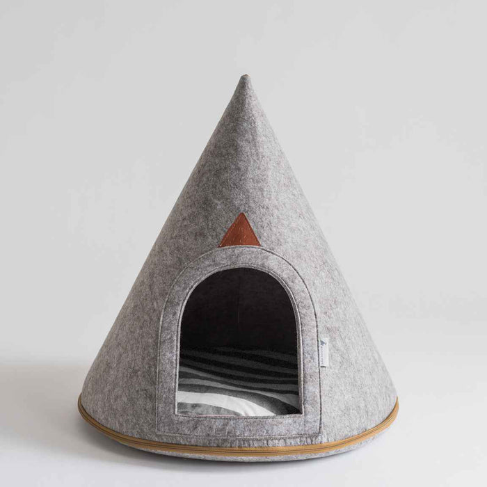 Nooee Bella felt cat cave in Gray, XS size