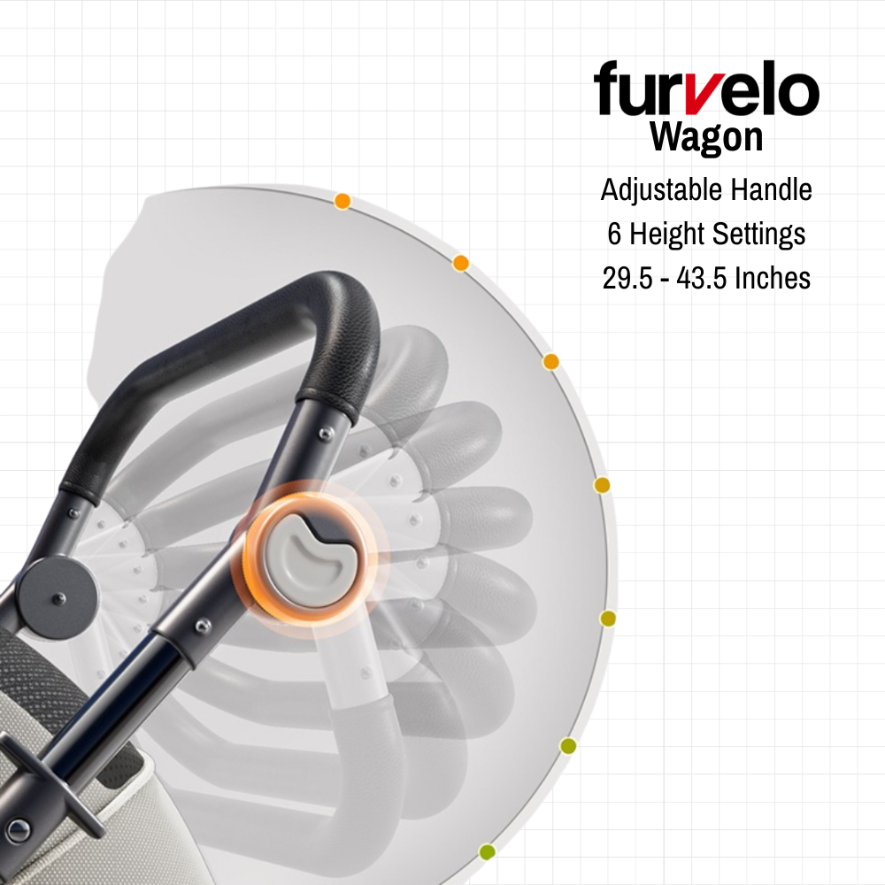 Furvelo Wagon cat stroller in black with large wheels and mesh windows