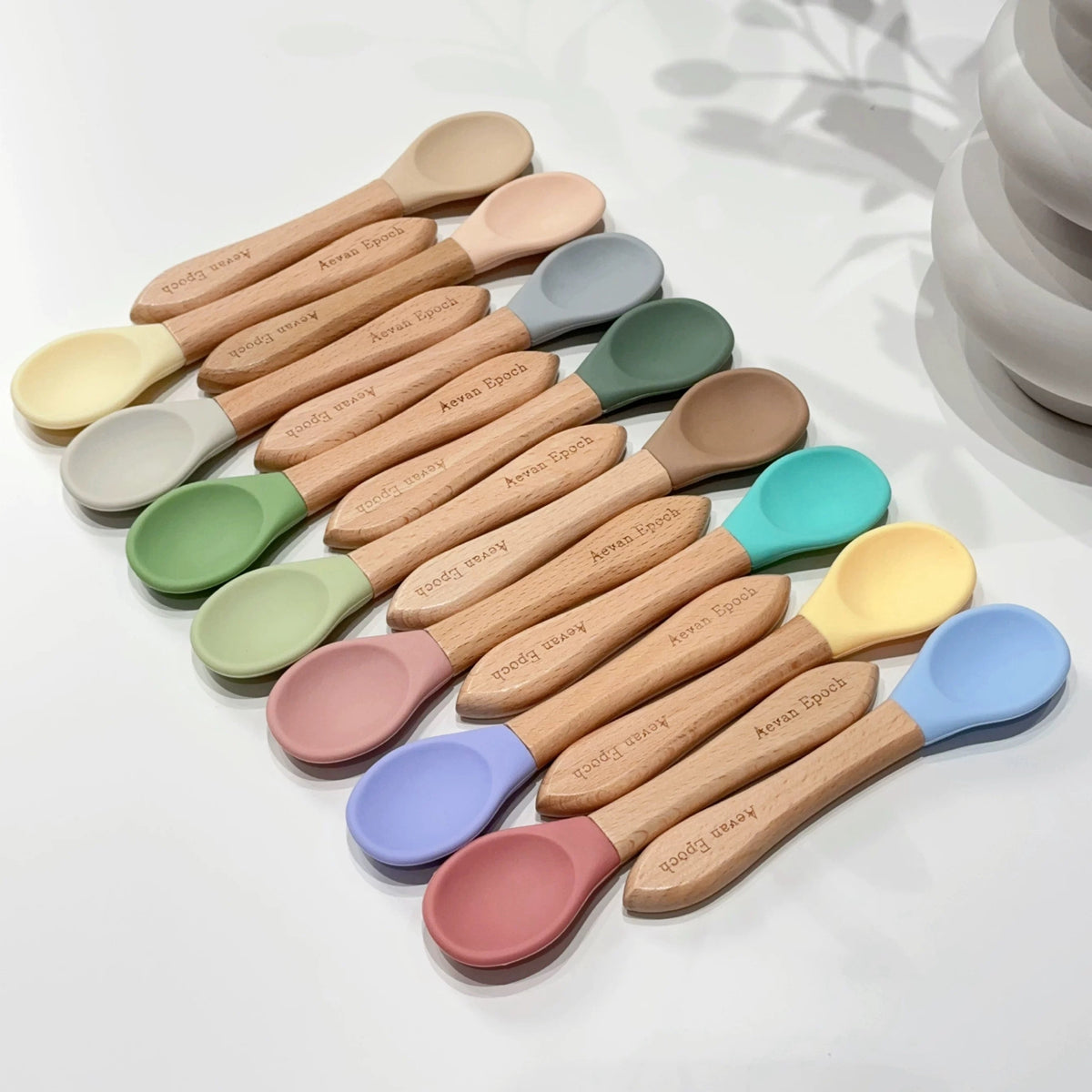Aevan Epoch beechwood silicone cat feeding spoon