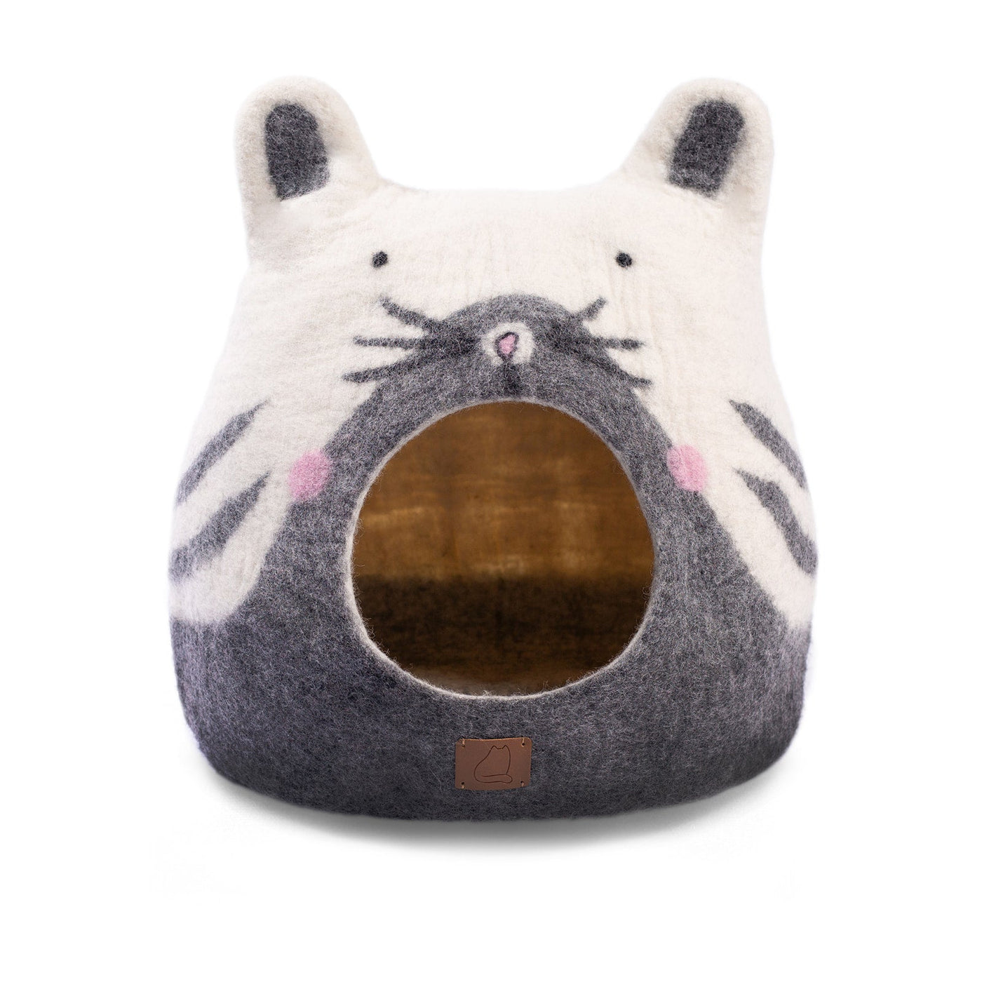 Cat Cave, Ears, a felted wool cat cave bed by Fuzzy Cove