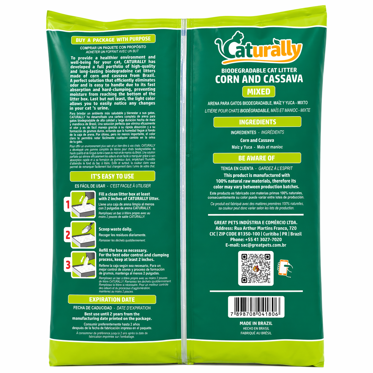 PurrFriendlyLitter cassava and corn clumping cat litter in a 10 pound bag
