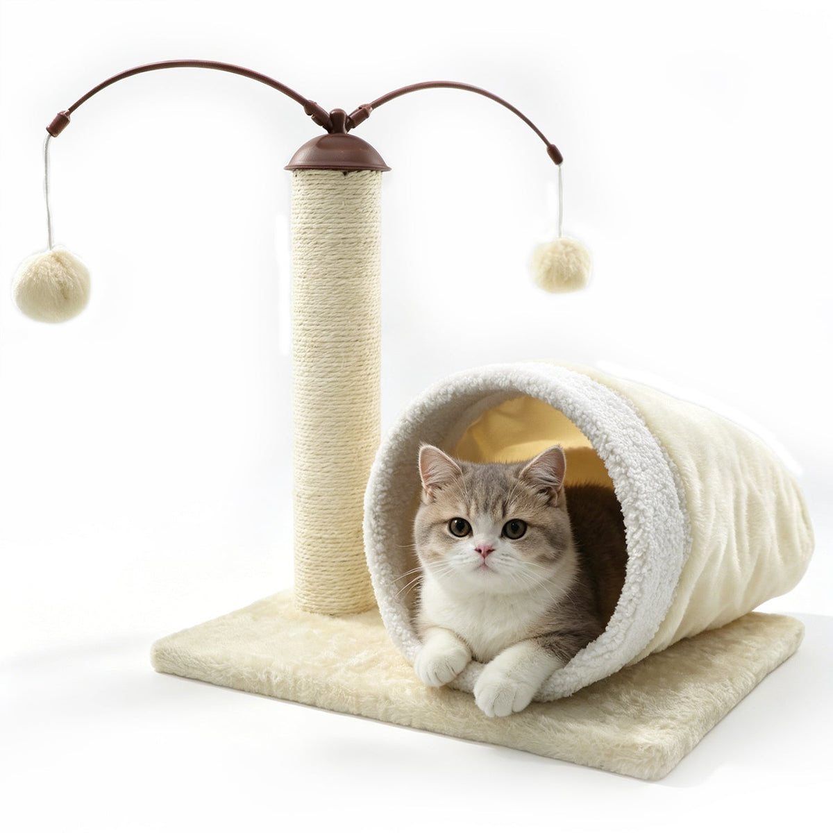 Cat Scratching Post with Play Tunnel by SeasonHome