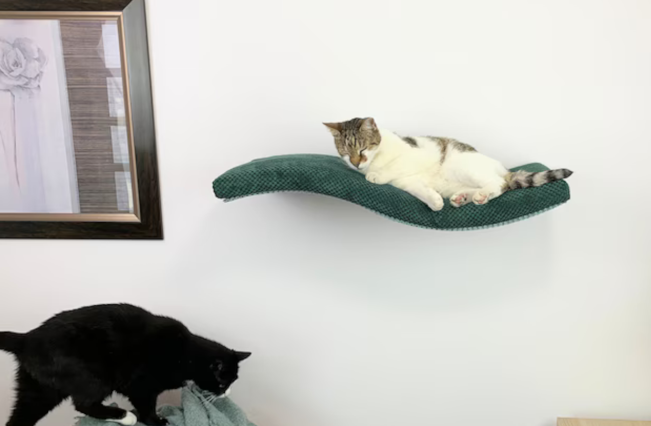 Wave Cat Wall Shelf, 95 cm Symmetrical Right by Cat's Atelier, view 2