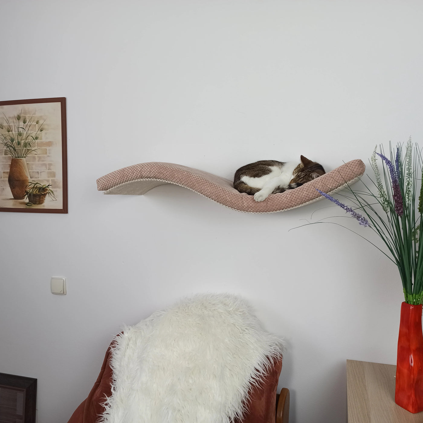 Wave Cat Wall Shelf, 95 cm Symmetrical Right by Cat's Atelier, view 7