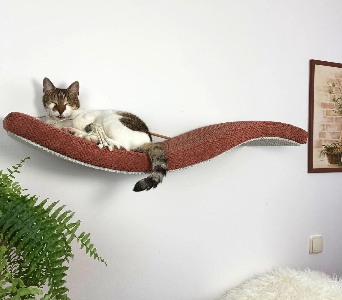 Wave Cat Wall Shelf, 95 cm Symmetrical Left by Cat's Atelier, view 2