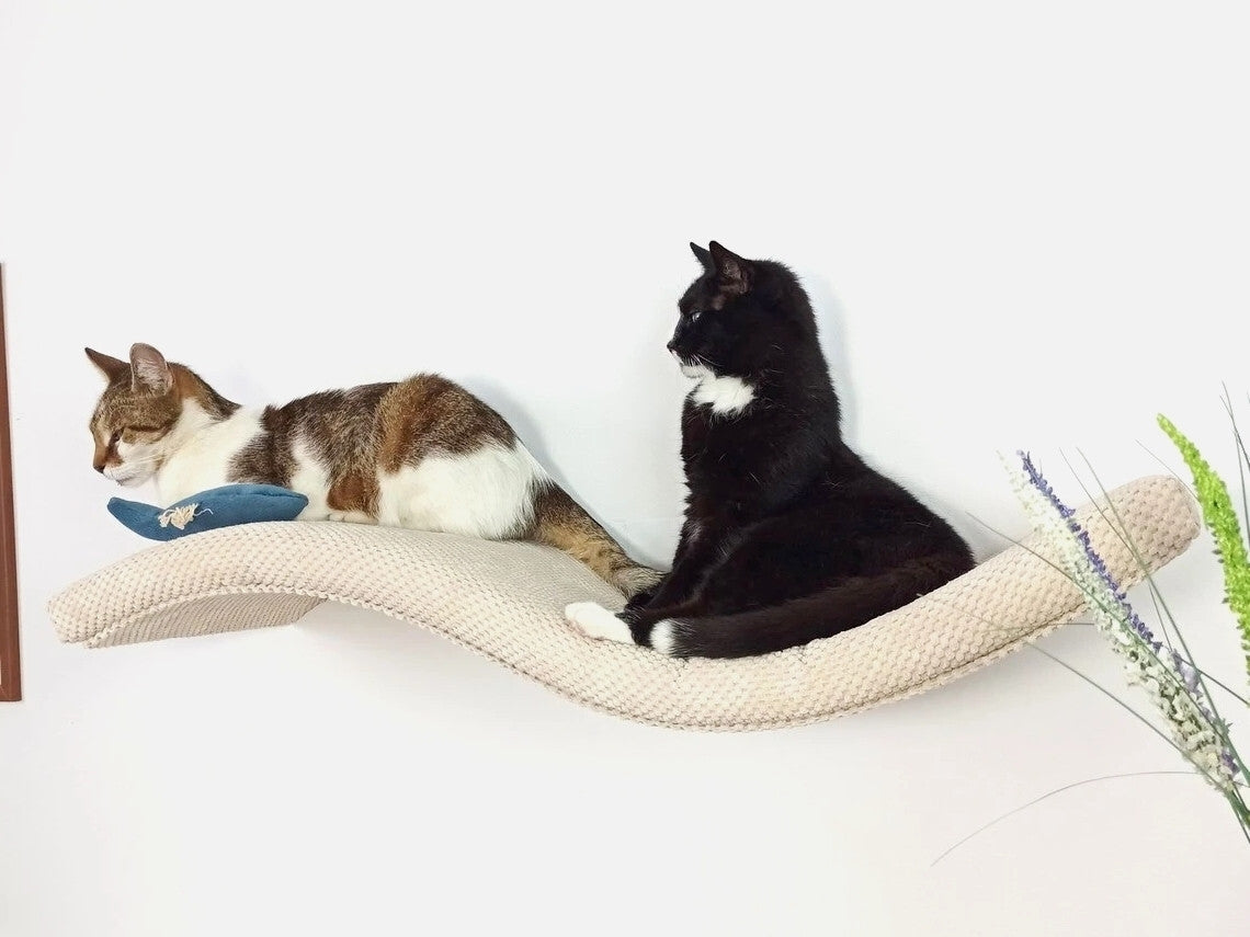 Wave Cat Wall Shelf, 75 cm Unsymmetrical Right by Cat's Atelier, view 16