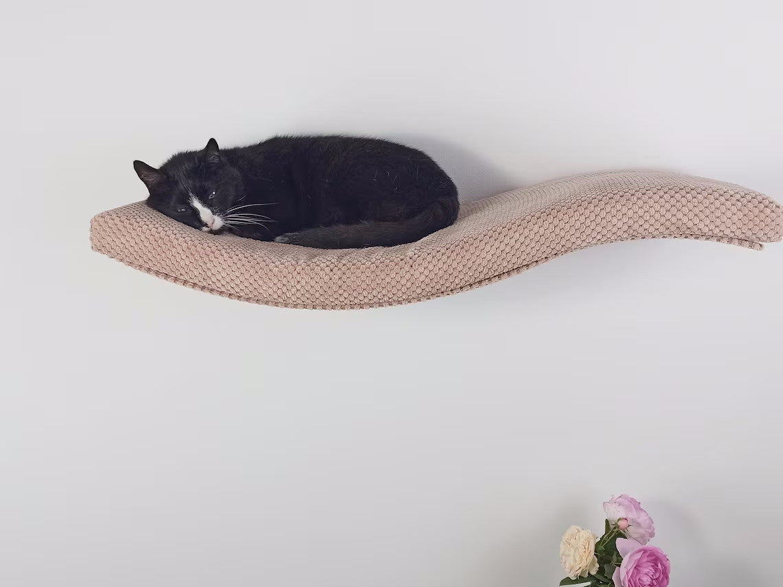 Wave Cat Wall Shelf, 75 cm Symmetrical Left by Cat's Atelier, view 15