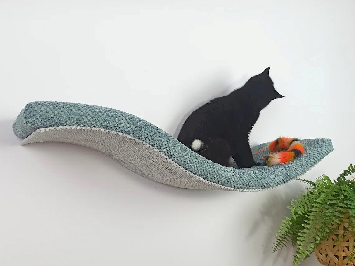 Wave Cat Wall Shelf, 95 cm Unsymmetrical Right by Cat's Atelier, view 7