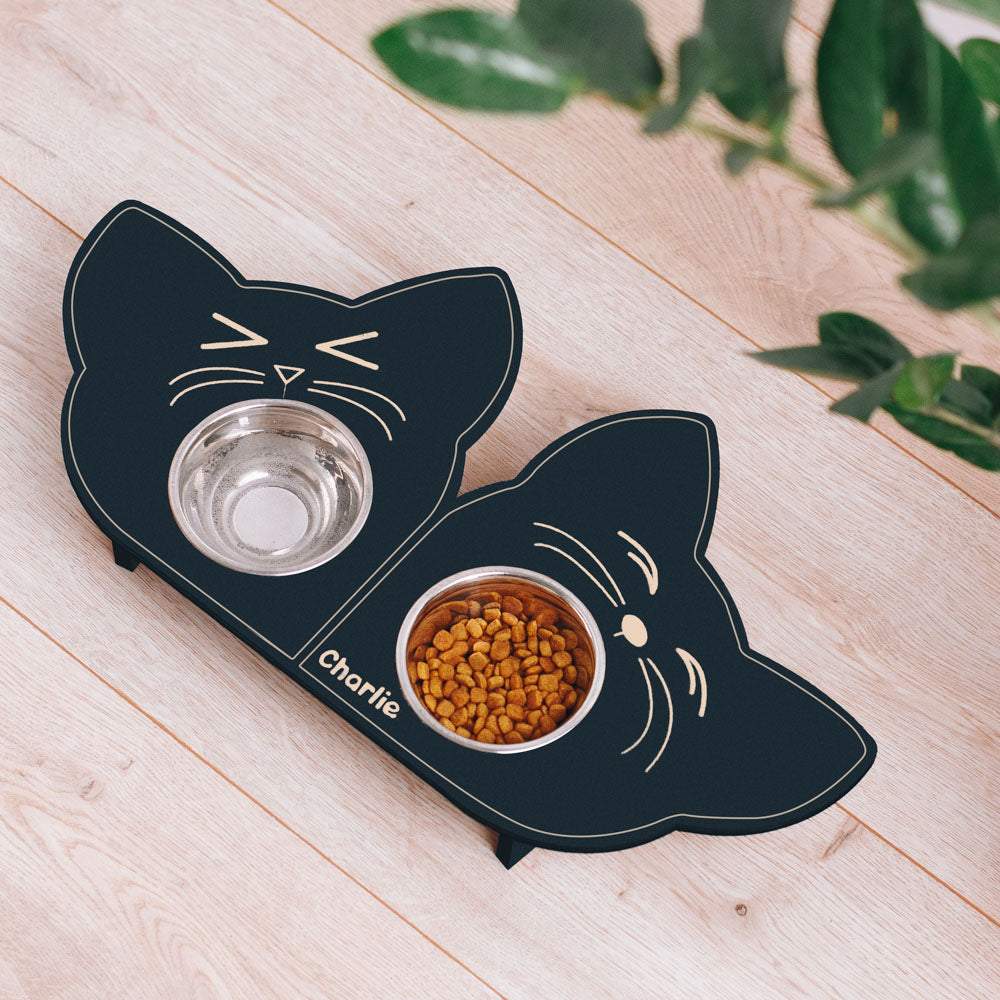 Happy & Sleepy Cat Bowl (Double)