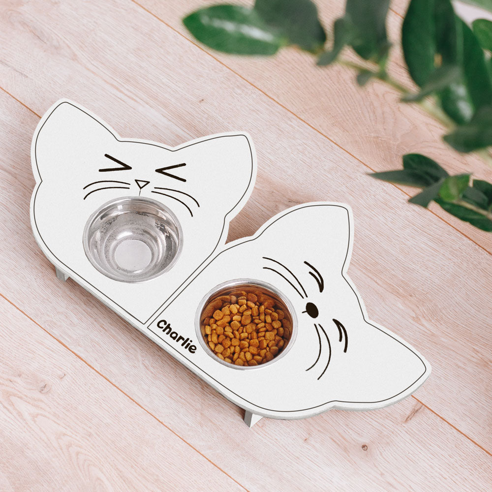 Happy & Sleepy Cat Bowl (Double)