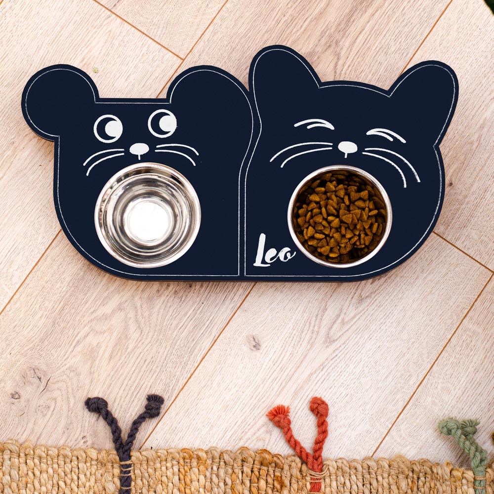 Curious & Sleepy Cat Bowl (Double)