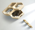 Hive Wall-Mounted Cat Tree, 4 Pinewood Pods with Cushions