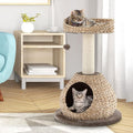 28" Cat Tree with Woven House and Jump Platform