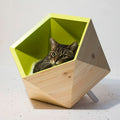 Geobed Geometric Cat Cave Bed, Icosahedral Pinewood, 3 Sizes
