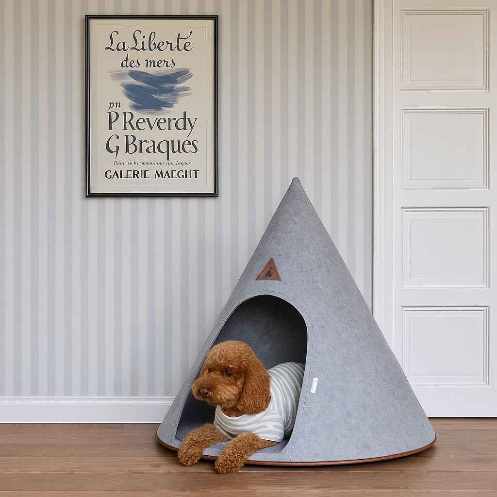 Nooee Molly felt cat cave in Gray, XL size