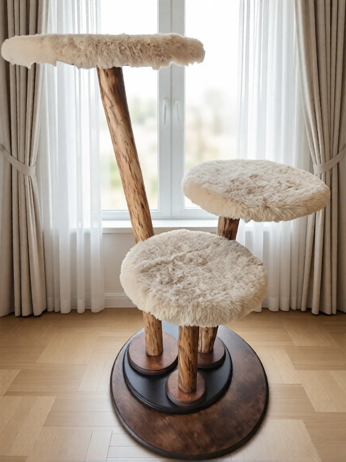 Three-Trunk Driftwood Cat Tree by Happiest Cat