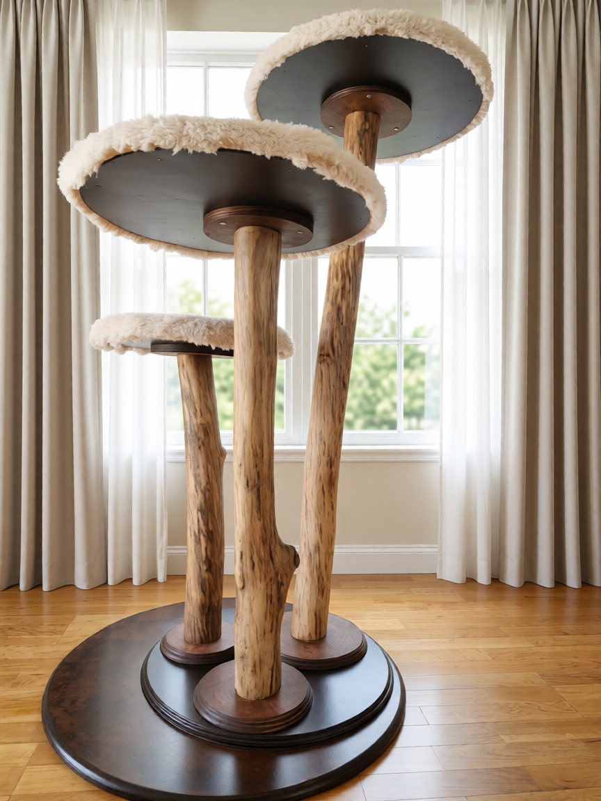 Three-Trunk Driftwood Cat Tree by Happiest Cat