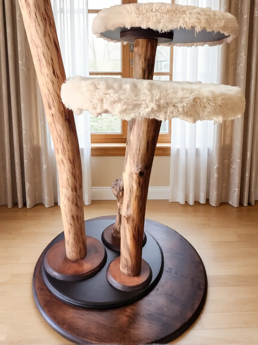Three-Trunk Driftwood Cat Tree by Happiest Cat